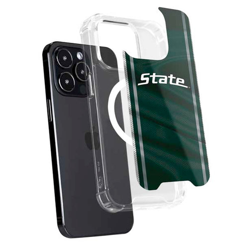 Michigan State University Jersey Grey iPhone 15 Pro MagSafe Case